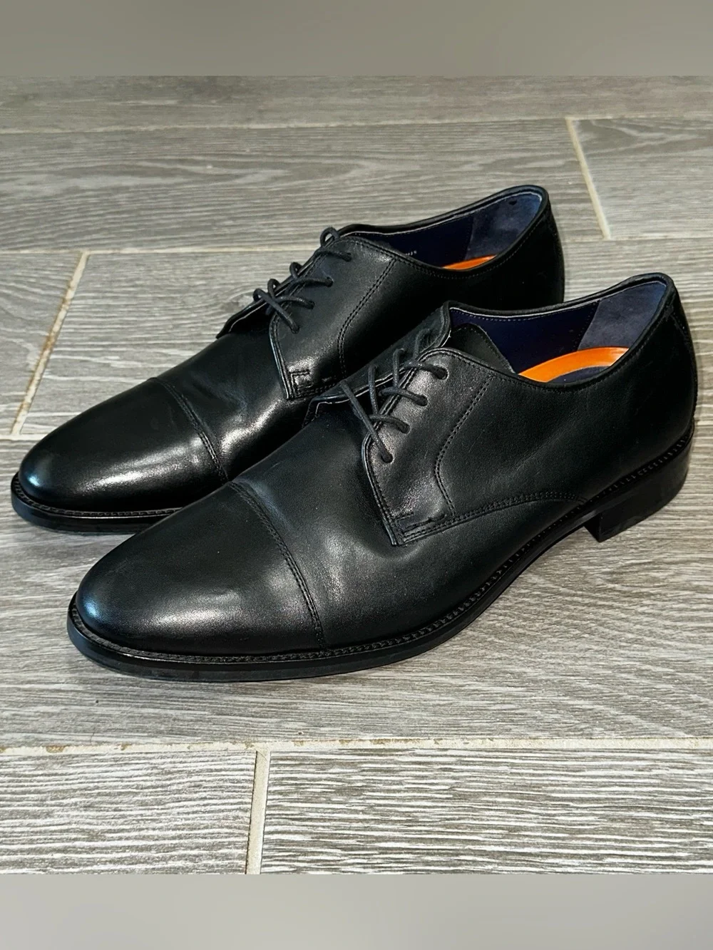 Cole Haan Lenox Hill Dress Cap Toe Oxfords Men’s 10 Black Leather Derby Shoes